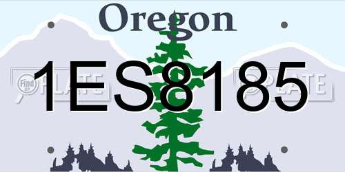 1ES8185 Oregon License Plate