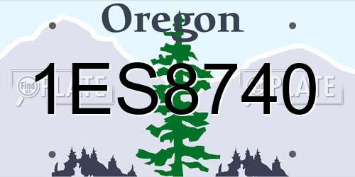 1ES8740 Oregon License Plate
