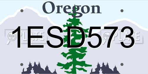 1ESD573 Oregon License Plate