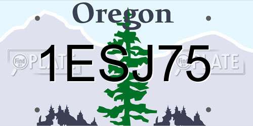 1ESJ75 Oregon License Plate
