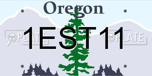 1EST11 Oregon License Plate