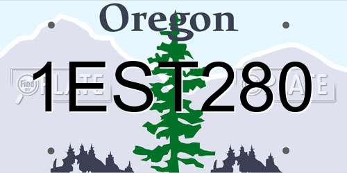 1EST280 Oregon License Plate