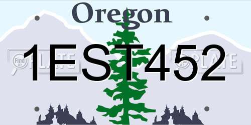 1EST452 Oregon License Plate