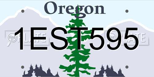 1EST595 Oregon License Plate