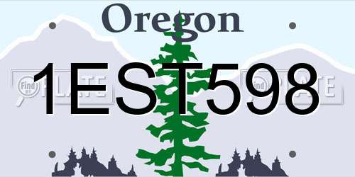 1EST598 Oregon License Plate