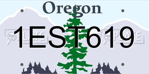 1EST619 Oregon License Plate
