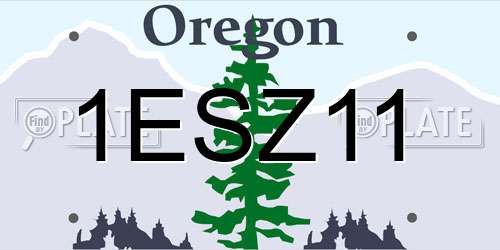 1ESZ11 Oregon License Plate