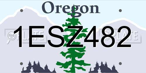 1ESZ482 Oregon License Plate
