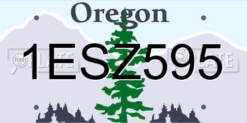 1ESZ595 Oregon License Plate