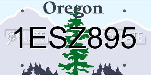 1ESZ895 Oregon License Plate