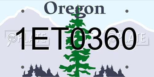1ET0360 Oregon License Plate