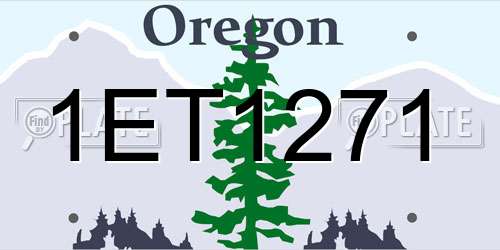 1ET1271 Oregon License Plate
