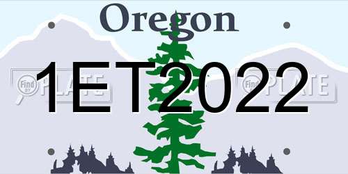 1ET2022 Oregon License Plate