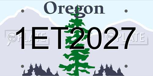 1ET2027 Oregon License Plate