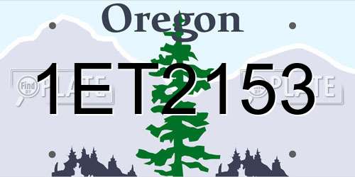 1ET2153 Oregon License Plate