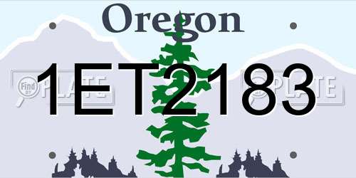 1ET2183 Oregon License Plate