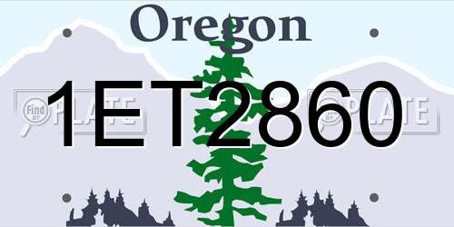 1ET2860 Oregon License Plate