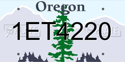1ET4220 Oregon License Plate