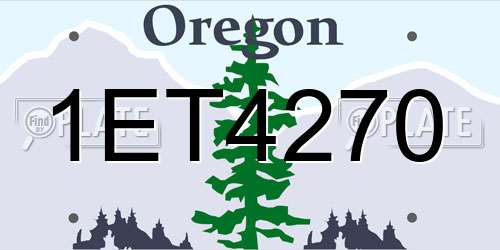 1ET4270 Oregon License Plate