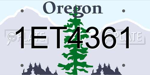 1ET4361 Oregon License Plate