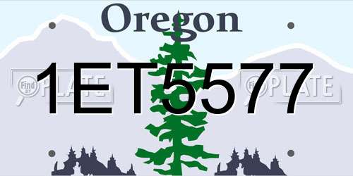 1ET5577 Oregon License Plate
