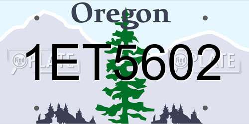 1ET5602 Oregon License Plate