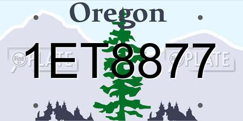 1ET8877 Oregon License Plate