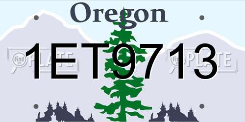 1ET9713 Oregon License Plate