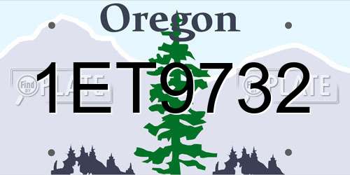 1ET9732 Oregon License Plate