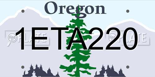 1ETA220 Oregon License Plate