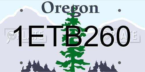 1ETB260 Oregon License Plate