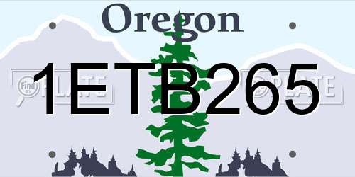 1ETB265 Oregon License Plate