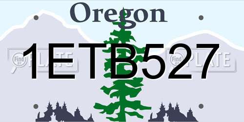 1ETB527 Oregon License Plate