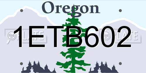 1ETB602 Oregon License Plate