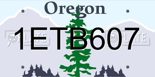 1ETB607 Oregon License Plate