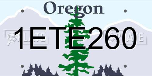 1ETE260 Oregon License Plate