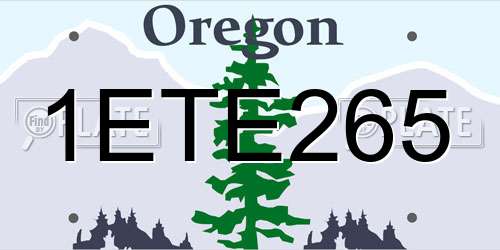 1ETE265 Oregon License Plate