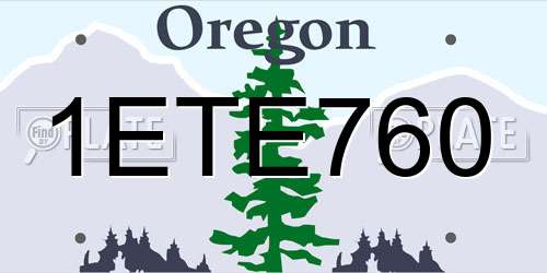 1ETE760 Oregon License Plate