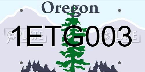 1ETG003 Oregon License Plate