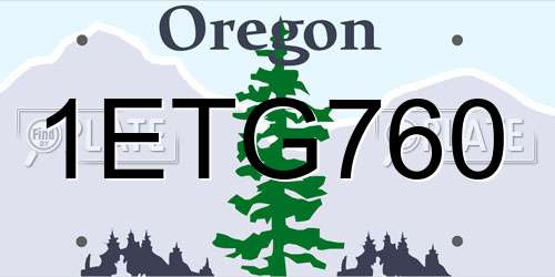 1ETG760 Oregon License Plate