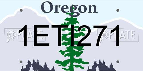 1ETI271 Oregon License Plate