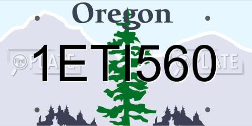 1ETI560 Oregon License Plate