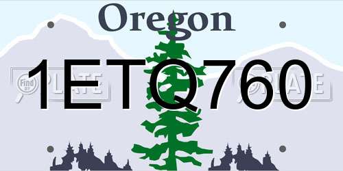 1ETQ760 Oregon License Plate