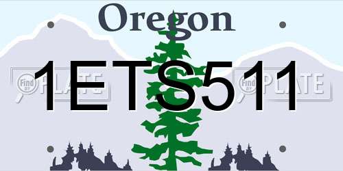 1ETS511 Oregon License Plate
