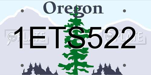 1ETS522 Oregon License Plate