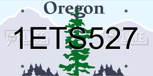 1ETS527 Oregon License Plate