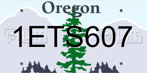 1ETS607 Oregon License Plate