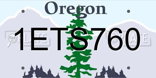1ETS760 Oregon License Plate