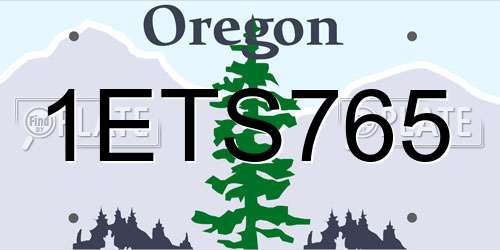 1ETS765 Oregon License Plate