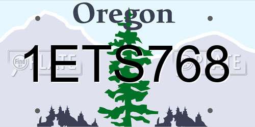 1ETS768 Oregon License Plate